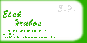elek hrubos business card